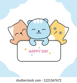 Cute cats hand drawn style. Vector illustration design.