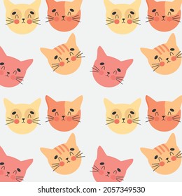 cute cats heads background design
