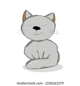 Cute cats, isolated funny characters. Flat vector illustration for banner, card, postcard, wallpaper, poster. Domestic animal lifestyle. Comic kitten.