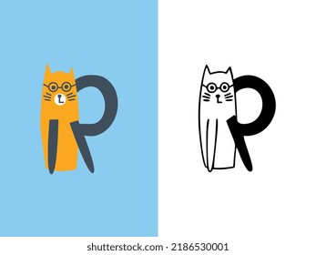 Cute Cats Letter R Logo Designs. It will be suitable for which company or brand name start those letter.