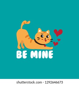 Cute cats in love. Valentines day Vector