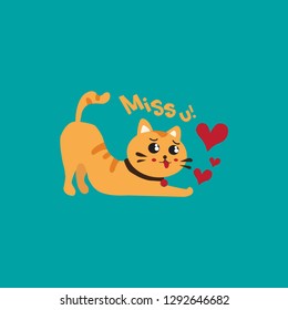 Cute cats in love. Valentines day Vector