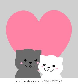 cute cats in love valentine's day card 