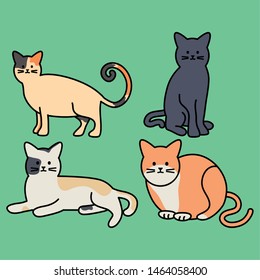 cute cats mascots adorables characters