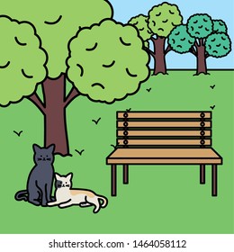 cute cats mascots adorables in the park