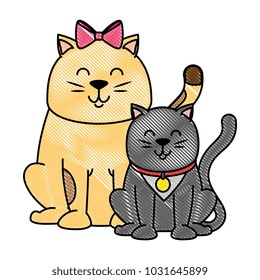 cute cats mascots characters