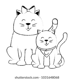 cute cats mascots characters