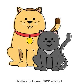 cute cats mascots characters