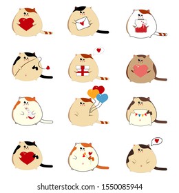 Cute cats on Valentine's day