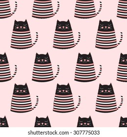 cute cats seamless pattern