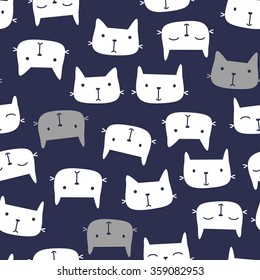 cute cats seamless pattern