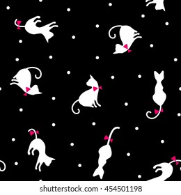 cute cats seamless pattern