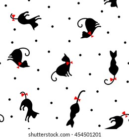 cute cats seamless pattern