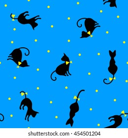 cute cats seamless pattern