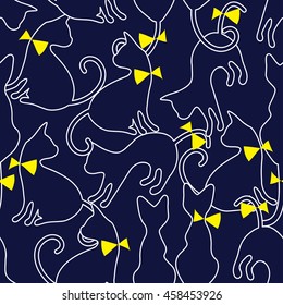 cute cats seamless pattern