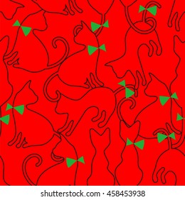 cute cats seamless pattern