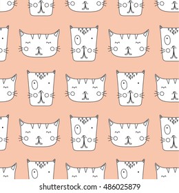 cute cats seamless pattern