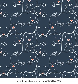 Cute Cats Seamless Pattern