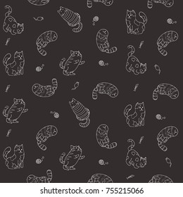 Cute Cats Seamless Pattern