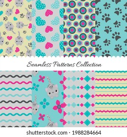 Cute Cats Seamless Pattern Collection 