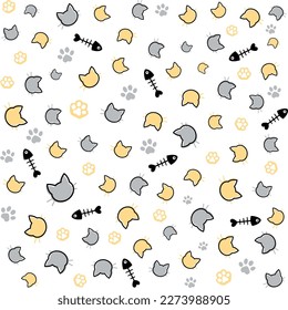 Los gatos sin fisuras con patas. ilustración dibujada a mano. diseño plano minimalista. aislado