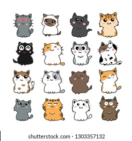 cute cats set