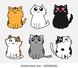 cute cats set