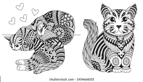 Download Adult Coloring Pages Cat Hd Stock Images Shutterstock