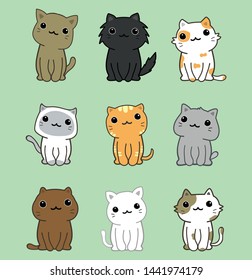 cute cats set. cartoon vector 