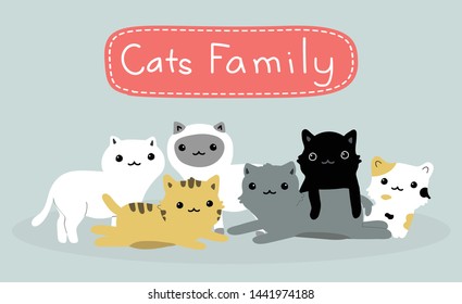 cute cats set. cartoon vector 