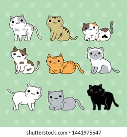 cute cats set. cartoon vector 