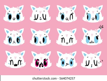 Cute Cats smiley vector