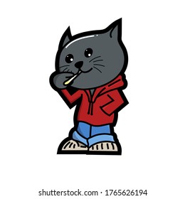 Cute cats are smoking good for stickers, t shirts, print, cartoon, gravity art, hip hop