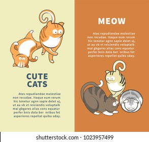 Cute cats that say meow promotional vertical posters