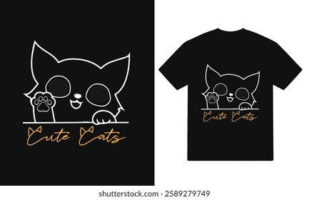 Cute Cats- typography vector file  t shirt design