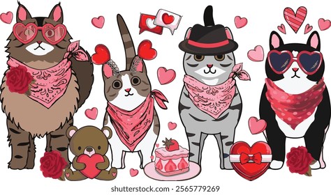 Cute Cats Valentine for Cat Lovers