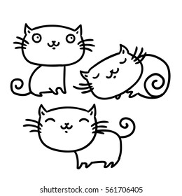 cute cats. vector illustration