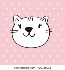Cute Cats vector Japanese kawaii style. Cartoon cats. 