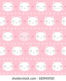 Cute cats. Vector seamless pattern 