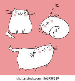cute cats. vector set