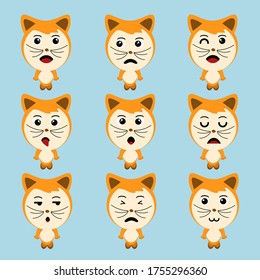 Cute cats vektor emoji cartoon