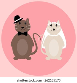 Cute cats wedding