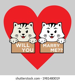 cute cats will you marry me