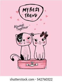 cute cats/friendly cats/cats illustration