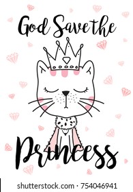 Cute Cats,God save the princess,cute graphics for t-shirts