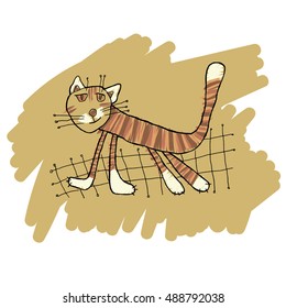 Cute cats.Hand drawing illustration.