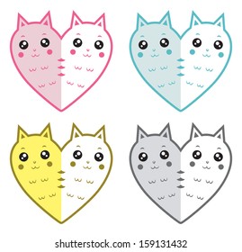 Cute cats-hearts