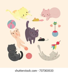 cute cats.vector set