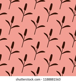 
Cute Cattail Decorative Pattern. Seamless vector illustration.
