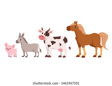 cute cattle set vector isolated